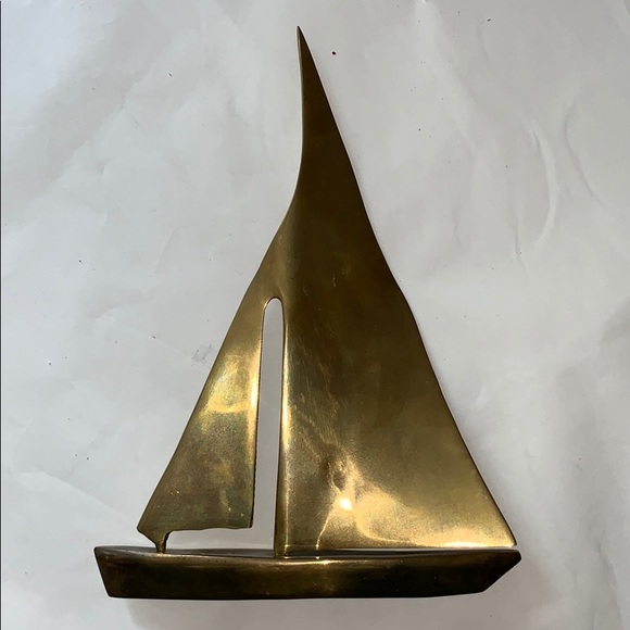 Brass sail boat decor